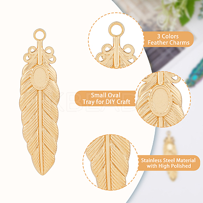 18Pcs 3 Colors 201 Stainless Steel Pendant Settings for Enamel STAS-DC0013-47-1