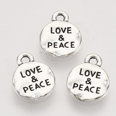 Tibetan Style Alloy Pendants X-TIBEP-T009-24AS-RS-1