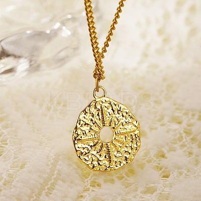 304 Stainless Steel Donut with Star Pendant Necklaces for Women LS-VX1933-1-1
