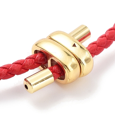 Braided Round Imitation Leather Bracelets Making BJEW-H610-03G-07-1