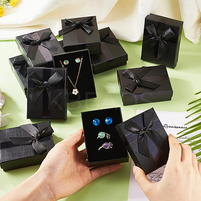 Rectangle Paper Jewelry Gift Boxes with Bowknot CON-TAC0010-89D-1