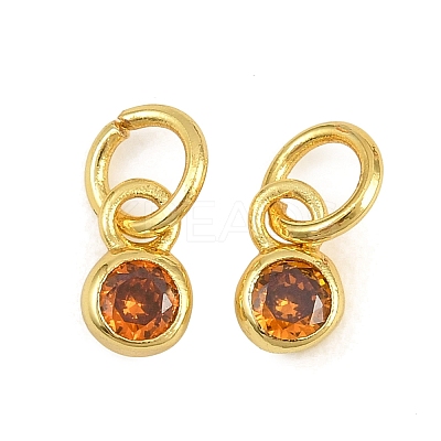 Brass Pave Cubic Zirconia Charms CU-CBA3D67-13G-01-1