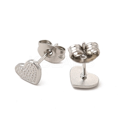 Non-Tarnish 304 Stainless Steel Heart Stud Earrings for Women LS-EJEW-I281-13P-1