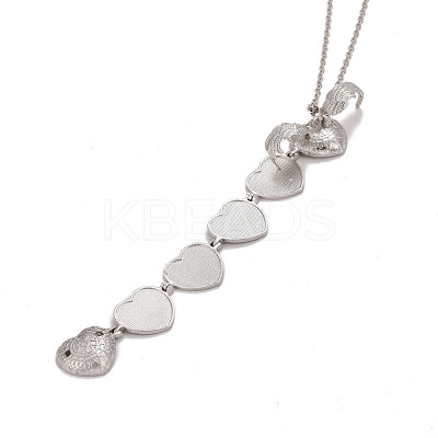 Alloy Multi Picture Photo Heart Locket Pendant Necklace for Women NJEW-M191-02P-1