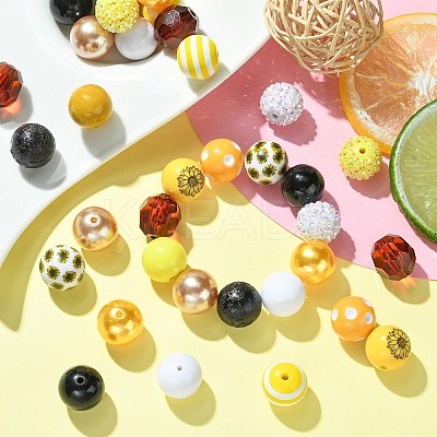 DIY Bubblegum Bracelet Pendant Decoration Making Kit for Sunflower Theme MACR-CJC0005-02A-01-1