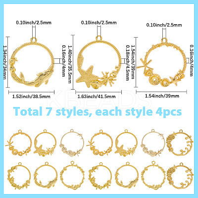 Rack Plating Ocean Theme Alloy Pendants FIND-SC0014-95-1