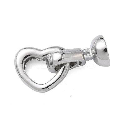 Heart Brass Fold Over Clasps KK-Z143-14P-1