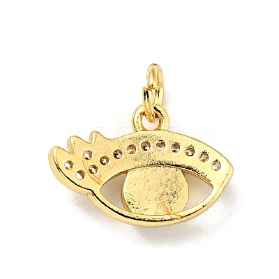 Rack Plating Brass Micro Pave Clear Cubic Zirconia Charms KK-G394-07G-1