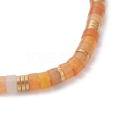 Natural Red Aventurine Beads Stretch Bracelet for Women BJEW-JB13215-04-1