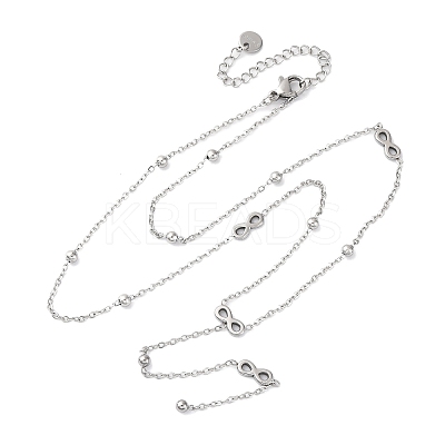 304 Stainless Steel Infinity Y Necklaces NJEW-R026-21P-1