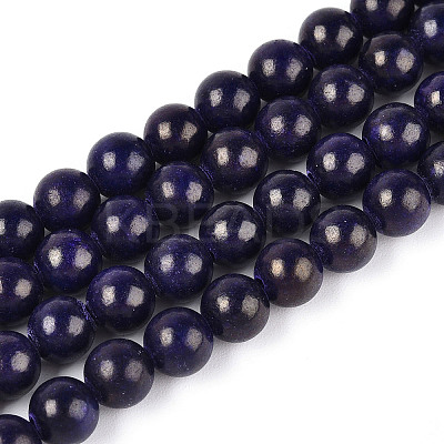 Dyed Natural Mashan Jade Round Beads Strands G-T139-6mm-67H-1