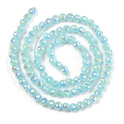 Electroplate Glass Beads Strands EGLA-B013-01A-AB03-1