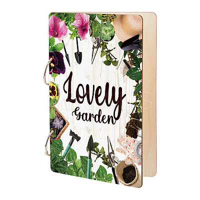 Wooden 2-Ring Loose Leaf Binder Postcard Phote Album Cover DIY-WH0547-044-1