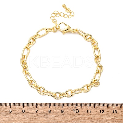 Brass Figaro Chain Bracelets for Women Men BJEW-K273-03G-1