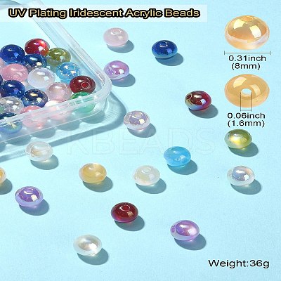 UV Plating Iridescent Acrylic Beads MACR-CJ0001-75-1