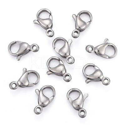 Tarnish Resistant 304 Stainless Steel Lobster Claw Clasps X-STAS-AB12-1
