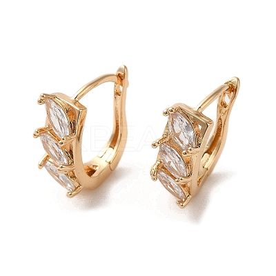 Brass Micro Pave Cubic Zirconia Hoop Earrings EJEW-C073-14KCG-1