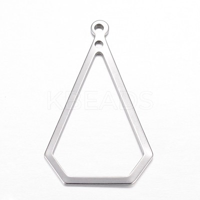 Tarnish Resistant 304 Stainless Steel Open Pendants X-STAS-P051-13-1