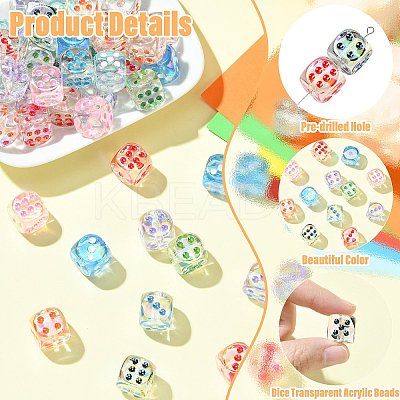 UV Plating Transparent Acrylic Beads MACR-CJC0004-32-1-1
