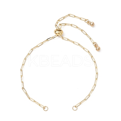 Adjustable Brass Paperclip Chain Slider Bracelet Making BJEW-JB01381-1