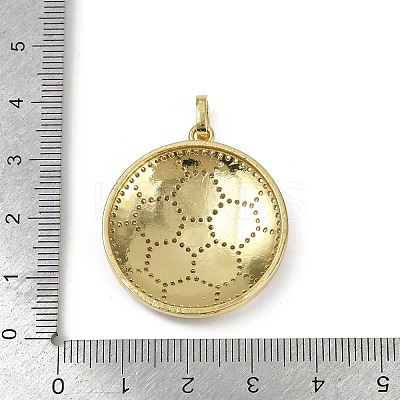 Brass Enamel & Micro Pave Cubic Zirconia Pendants KK-M322-06G-02-1