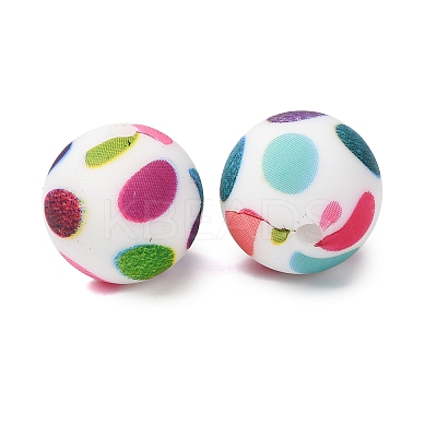 Food Grade Eco-Friendly Printed Silicone Beads SIL-A013-01A-05-1