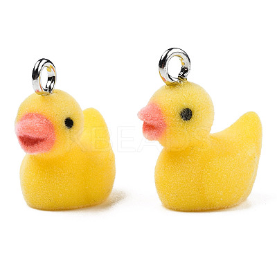 Flocky Resin Pendants X-RESI-N032-02A-1