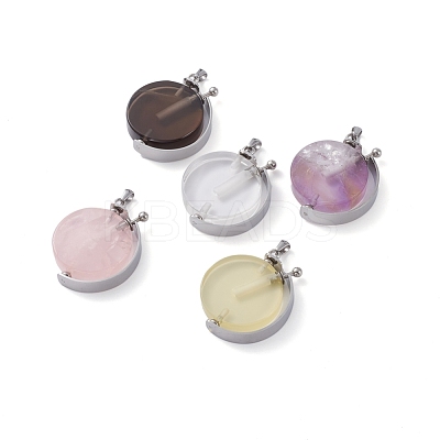Rotatable Natural Quartz Perfume Bottle Pendants G-M362-01P-1