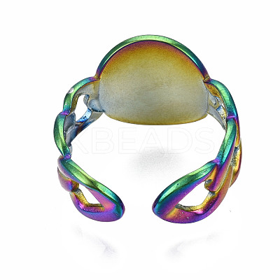Oval with Jesus Cuff Rings RJEW-N038-013-1