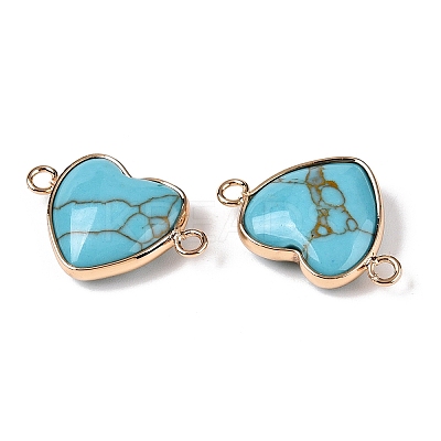 Synthetic Turquoise Love Heart Pendants G-T138-205E-G-1