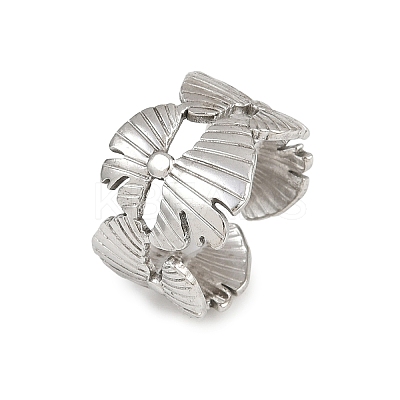 304 Stainless Steel Adjustable Open Cuff Rings for Women LS-RJEW-K299-01P-1