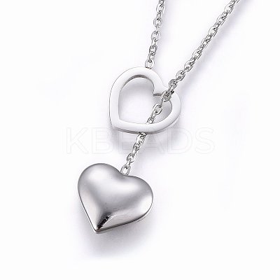 Non-Tarnish 304 Stainless Steel Lariat Necklaces LS-NJEW-O104-04P-1
