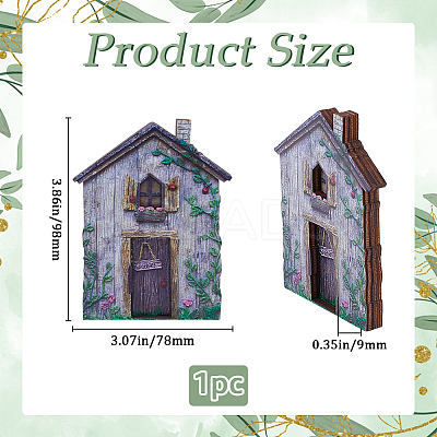 Wood Fairy Door for Garden Yard Tree Decoration AJEW-WH20002-58A-1