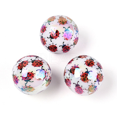 Printed Opaque Acrylic Beads MACR-T048-05C-1