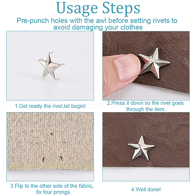 150Pcs 6 Styles Iron Rivets IFIN-CL0001-05P-1