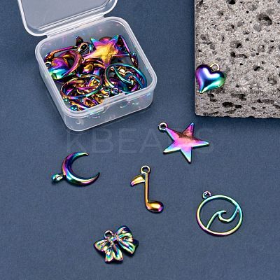 24Pcs 6 Style Alloy Pendants FIND-LS0001-24MC-1