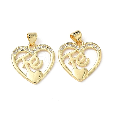 Brass Micro Pave Cubic Zirconia Pendants KK-L243-14G-06-1