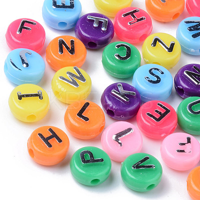 Opaque Mixed Color Acrylic Beads MACR-SZ0001-08-1