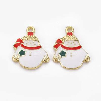 Rack Plating Light Gold Alloy Enamel Pendants ENAM-Q444-008-RS-1