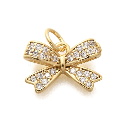 Rack Plating Brass Micro Pave Cubic Zirconia Pendant KK-H508-26G-1