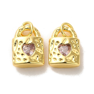 Brass Micro Pave Cubic Zirconia Pendants KK-H461-06G-01-1