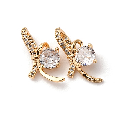 Brass Micro Pave Cubic Zirconia Pendants KK-Z112-09G-1
