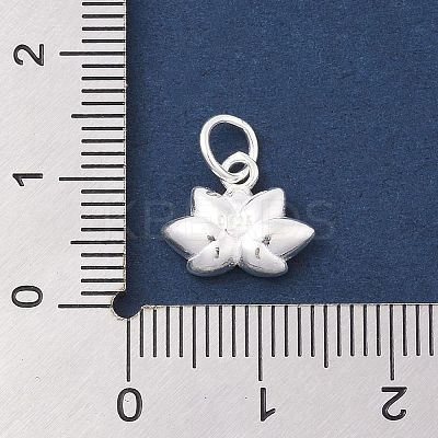 925 Sterling Silver Flower Charms with Jump Rings and 925 Stamp LS-STER-M021-02S-04-1