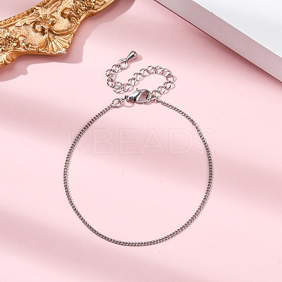 Adjustable Rack Plating Brass Curb Chain Bracelets for Women BJEW-G735-18P-1