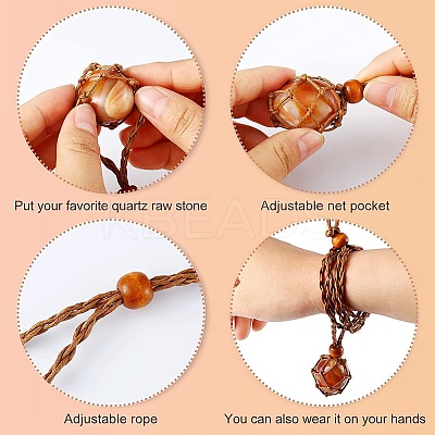Braided Wax Rope Cord Macrame Pouch Necklace Making NJEW-J007-06-1