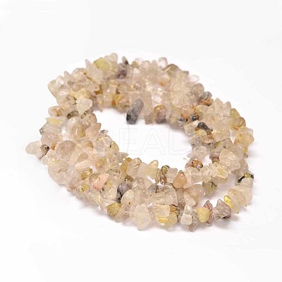 Chip Natural Gold Rutilated Quartz Bead Strands LS-G-L454-01-1