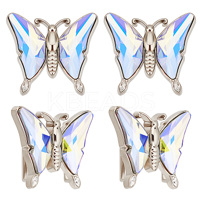 4Pcs Alloy & Glass Buckle BUTT-GA0001-05-1