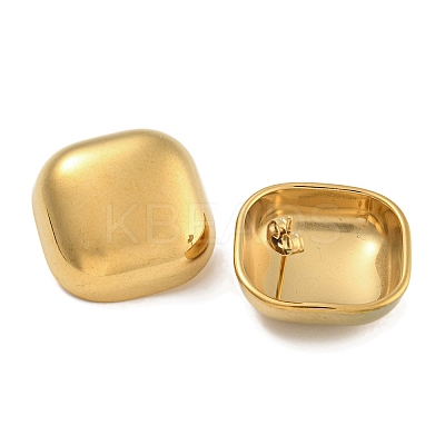 304 Stainless Steel Square Stud Earrings for Women EJEW-U022-07G-1