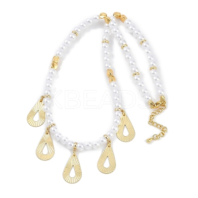 6mm Round ABS Imitation Pearl Beaded Necklaces NJEW-P317-12D-G-1