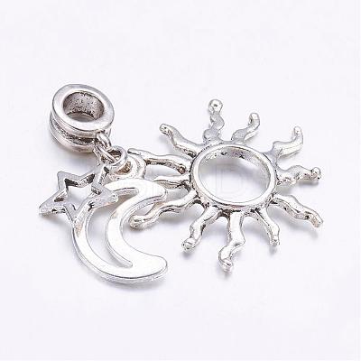 Tibetan Style Alloy European Dangle Charms PALLOY-JF00330-1